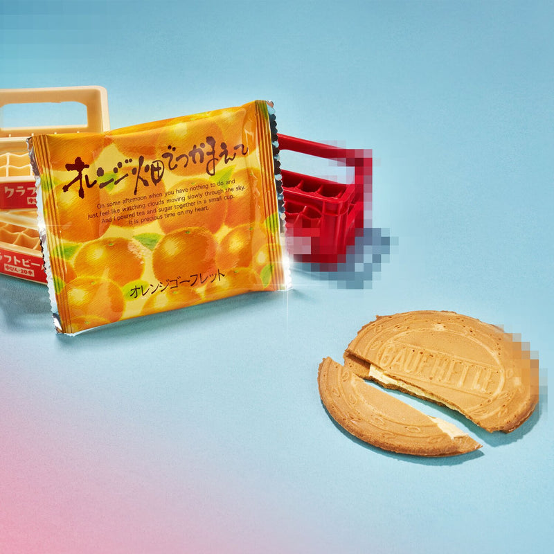 Orange Hatakede Tsukamaete Cookie packaging