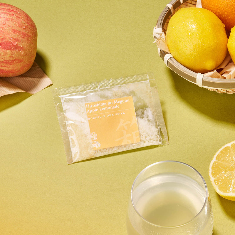 Hiroshima no Megumi: Apple Lemonade packaging