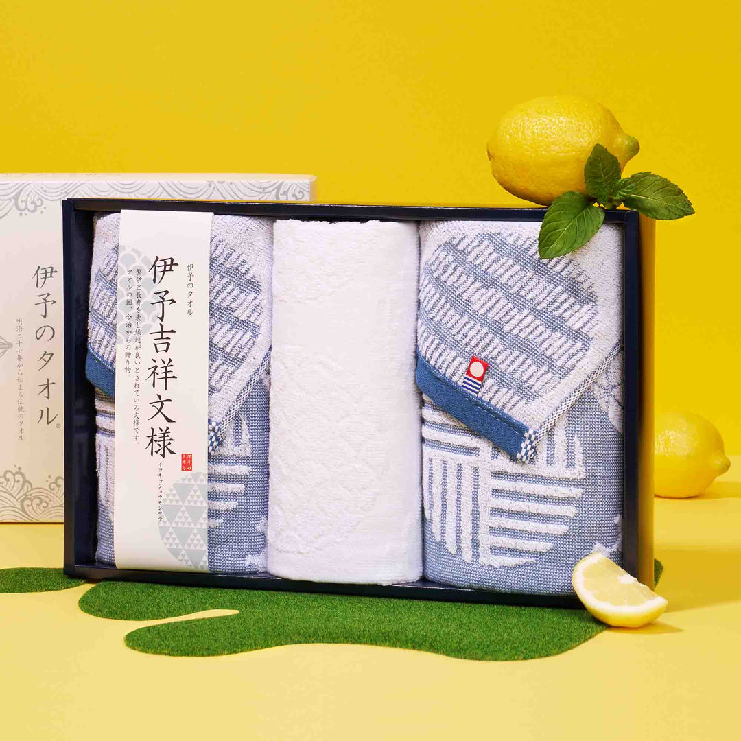 Imabari Japanese Towel Gift Box -Blue-