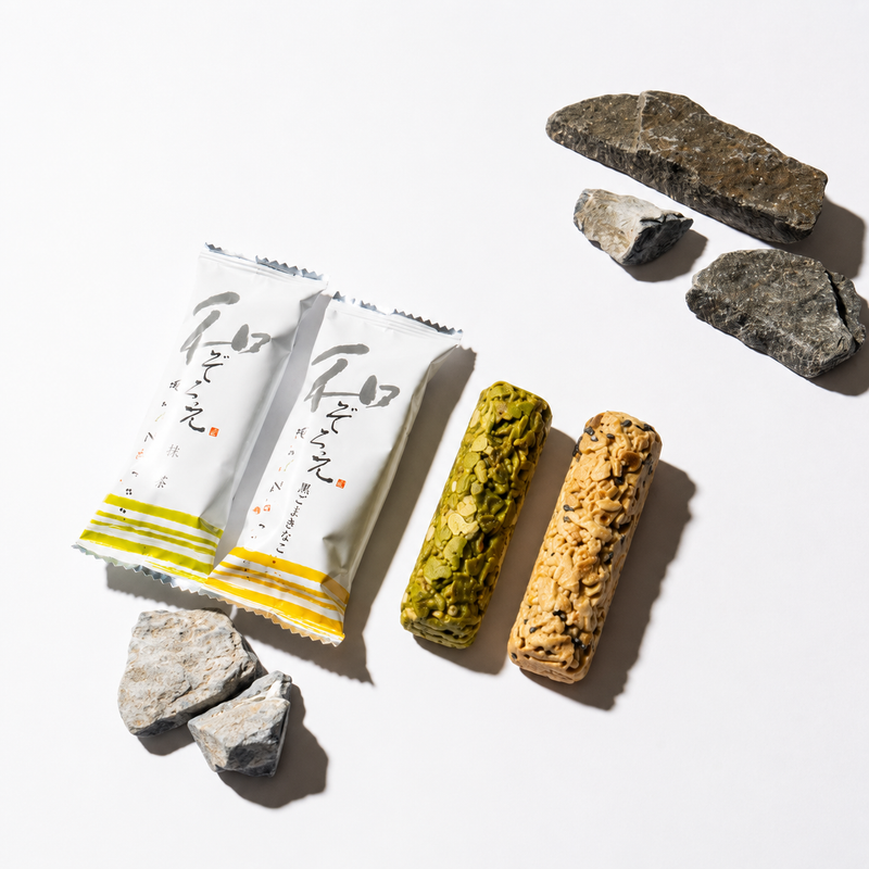 Wazoroe Crunch Bar Matcha & Black sesame kinako