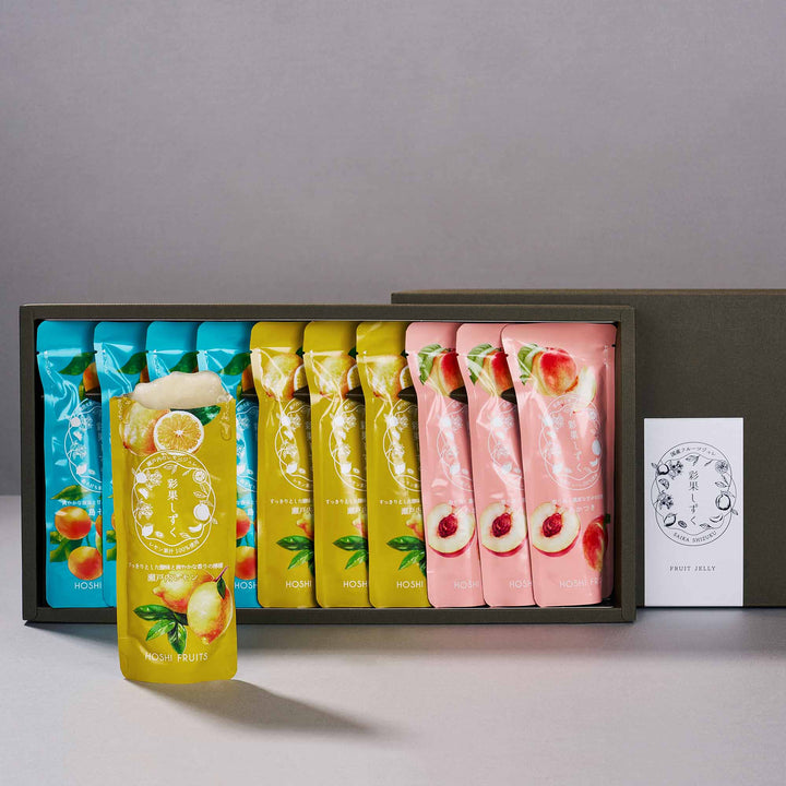 Hoshi Fruits Frozen Sherbet Jelly (10 Pieces, 3 Flavors)