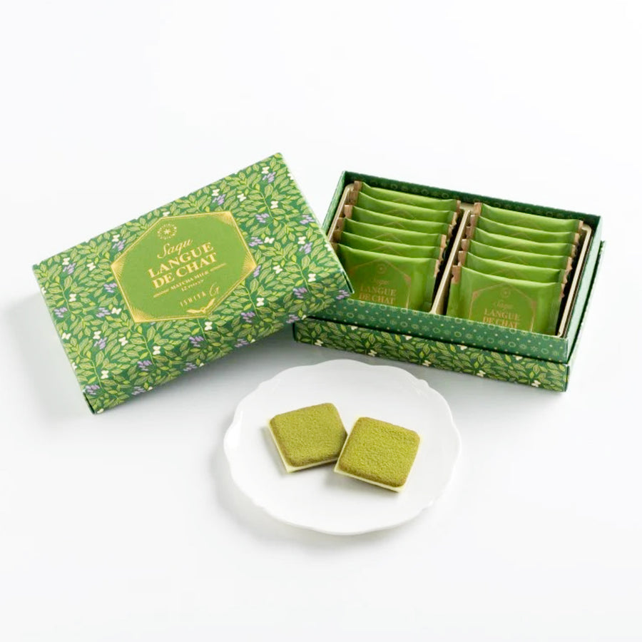 Matcha White Chocolate Langue De Chat Sandwich Cookies (12 Pieces)