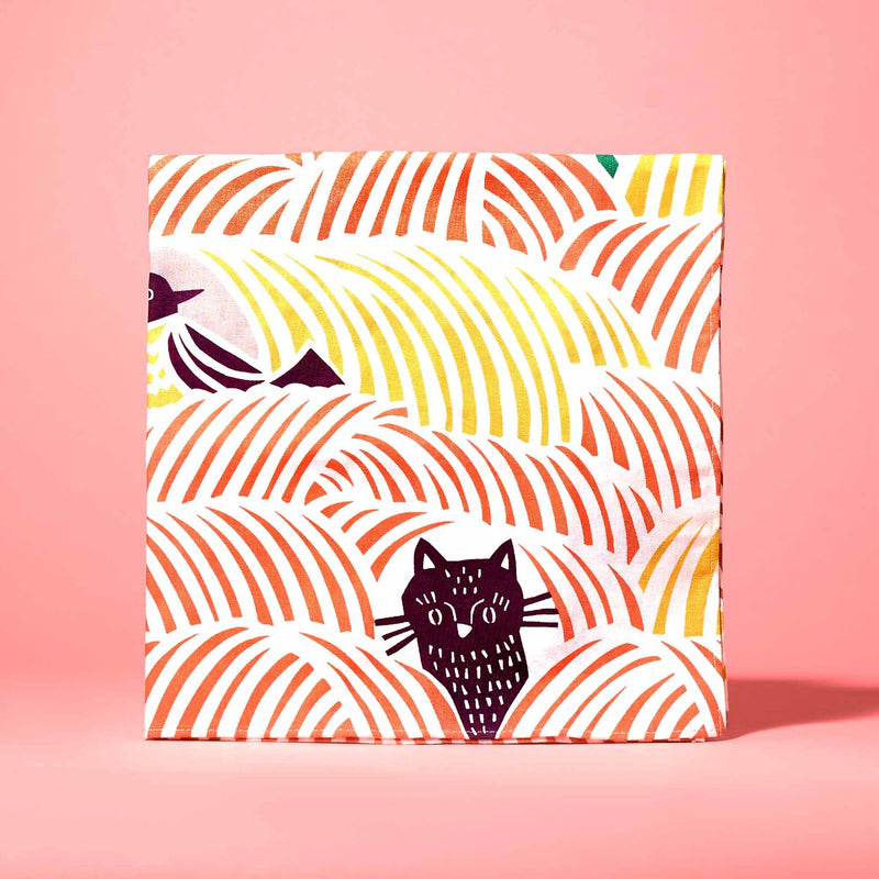 Furoshiki Hankachi: Cat & Bird (1 Furoshiki)