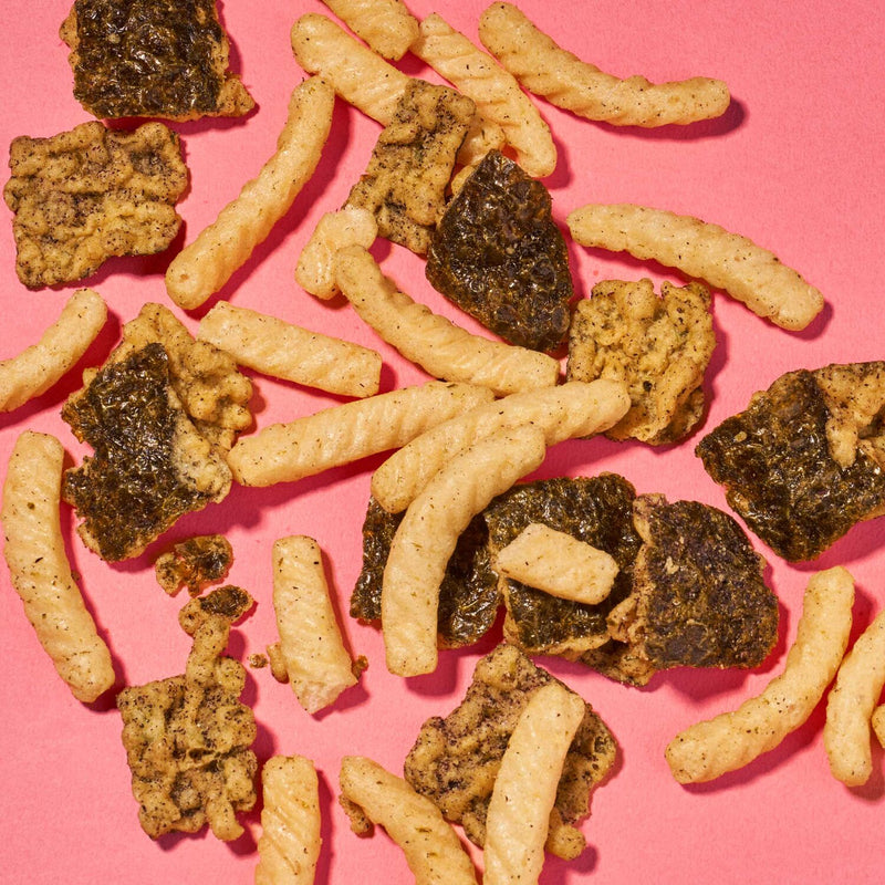 Seaweed Tempura and Shrimp Chips Mix: Plum + Red Shiso