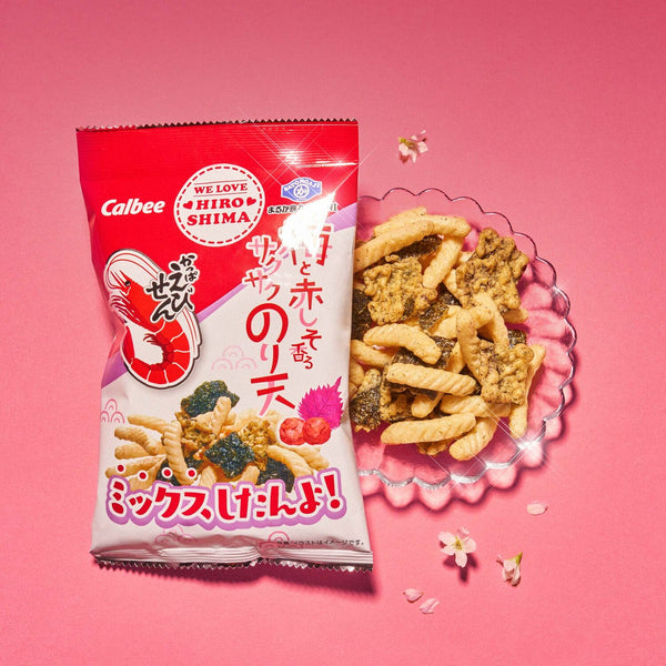 Seaweed Tempura and Shrimp Chips Mix: Plum + Red Shiso